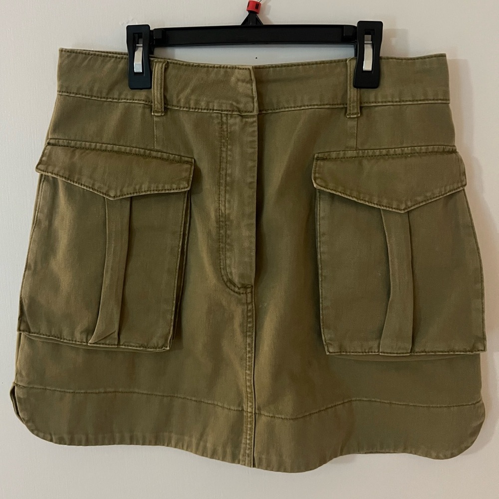 Olive Mini Skirt with Pockets